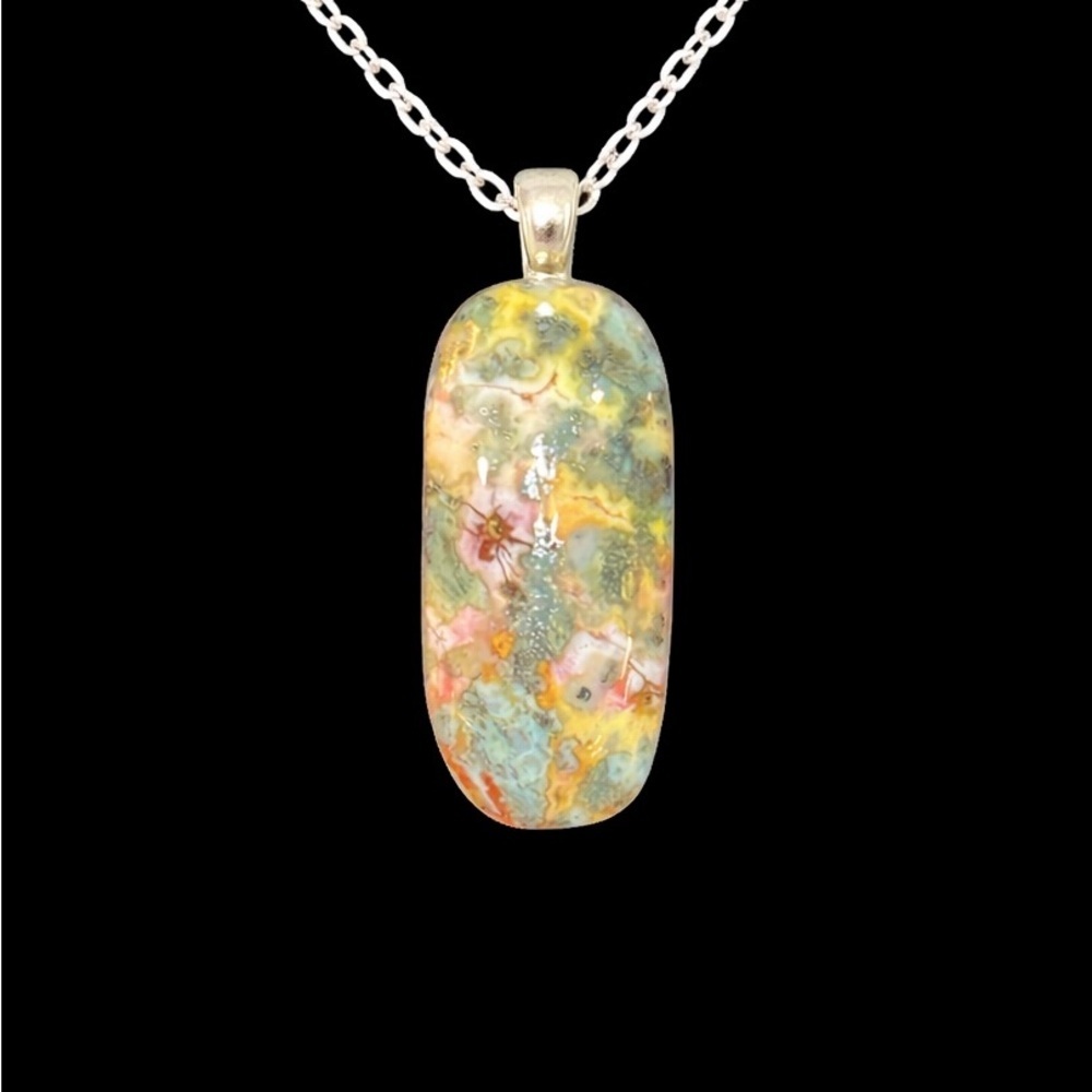 Red Marcasite Stone Pendant